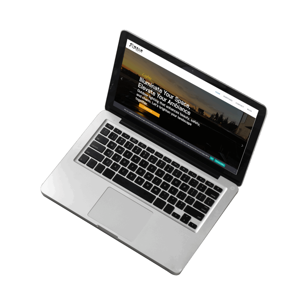 Laptop mostrando sitio web profesional para negocios